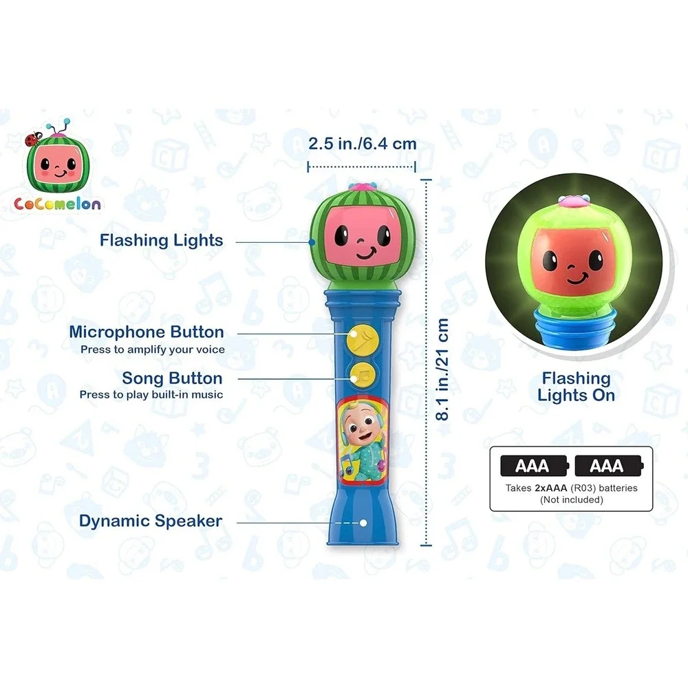 Cocomelon Sing‎ Along Karaoke Microphone w/ Music & Songs Lights Up Toddler Toy - Picture 4 of 7
